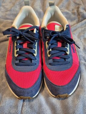 Puma Pink and Navy Low-Top Runner Sneakers
